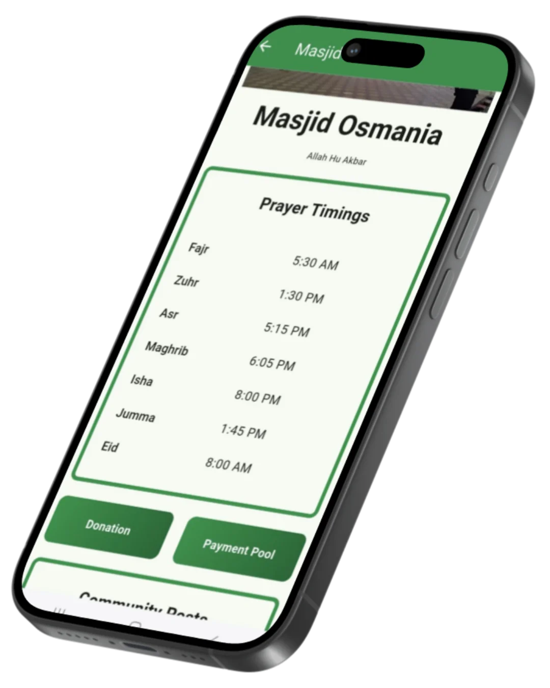 Prayer Timings & Digital Donations