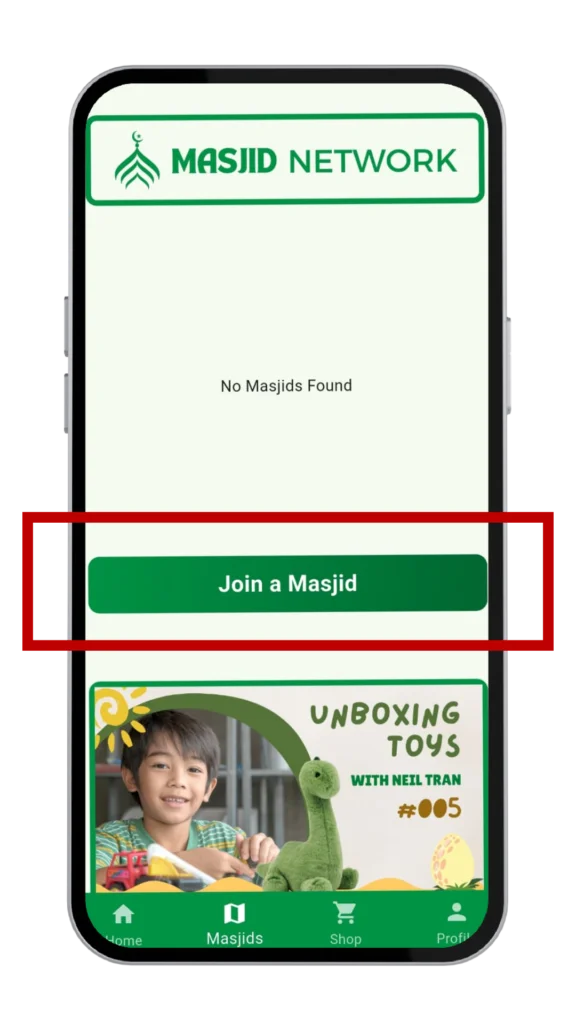 Join a masjid section